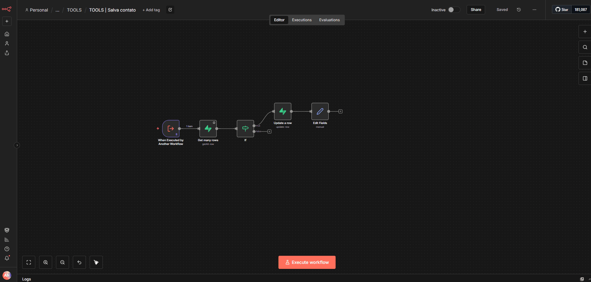 Tool para salvar contato